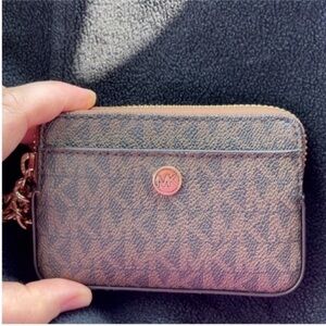 Michael Kors Brown and Gold Coin Pouch